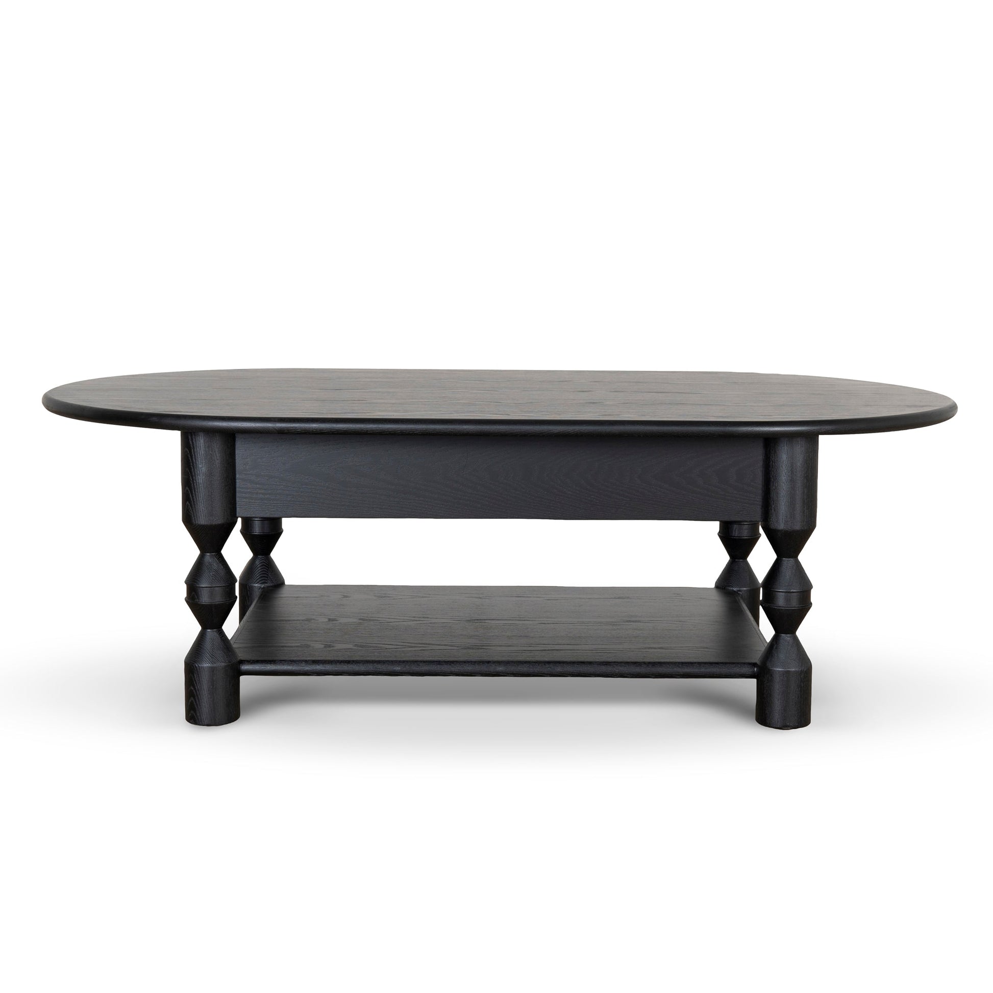 1.4m Oval Coffee Table - Black