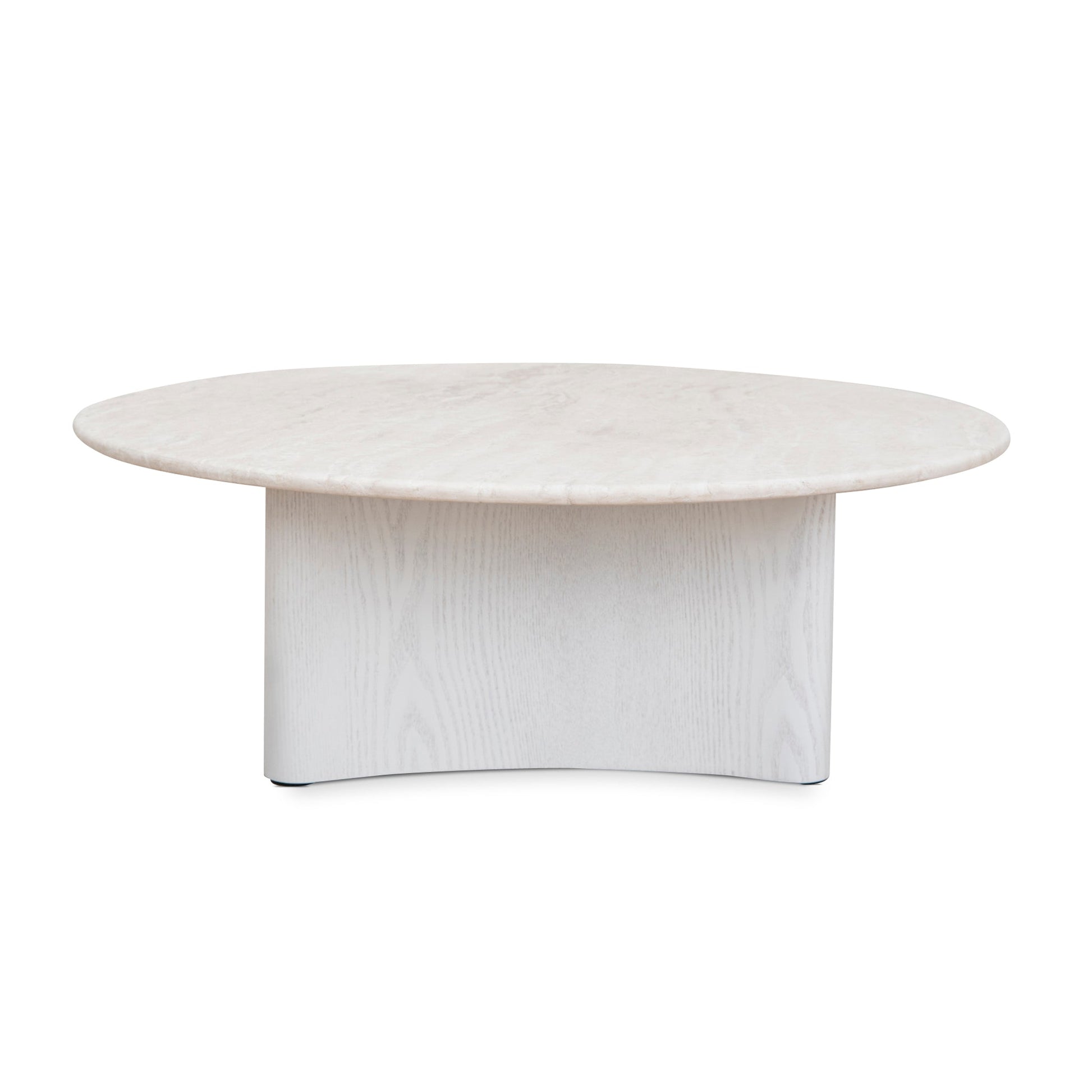 Nested Travertine Coffee Table - White