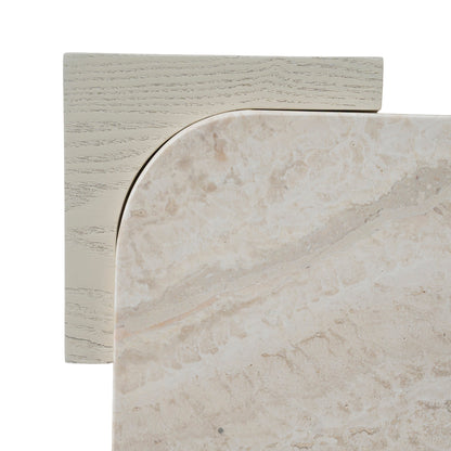 1.26m Travertine Coffee Table - Ivory Oat