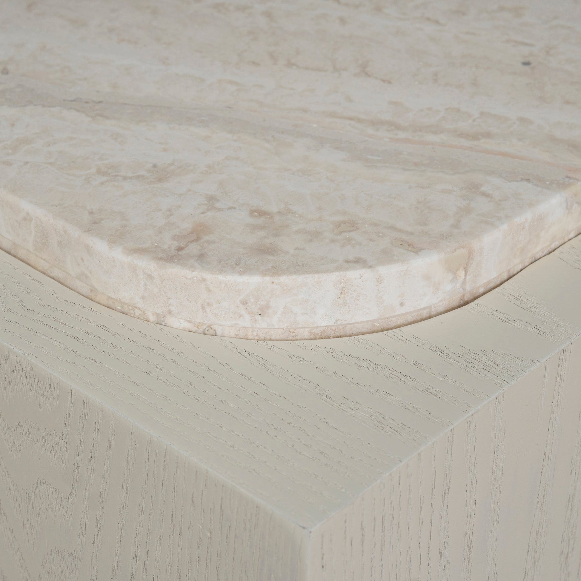 1.26m Travertine Coffee Table - Ivory Oat