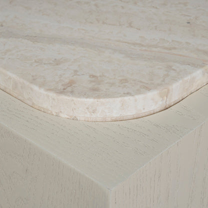 1.26m Travertine Coffee Table - Ivory Oat