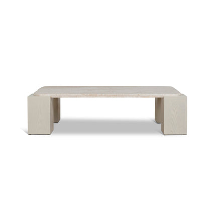 1.26m Travertine Coffee Table - Ivory Oat