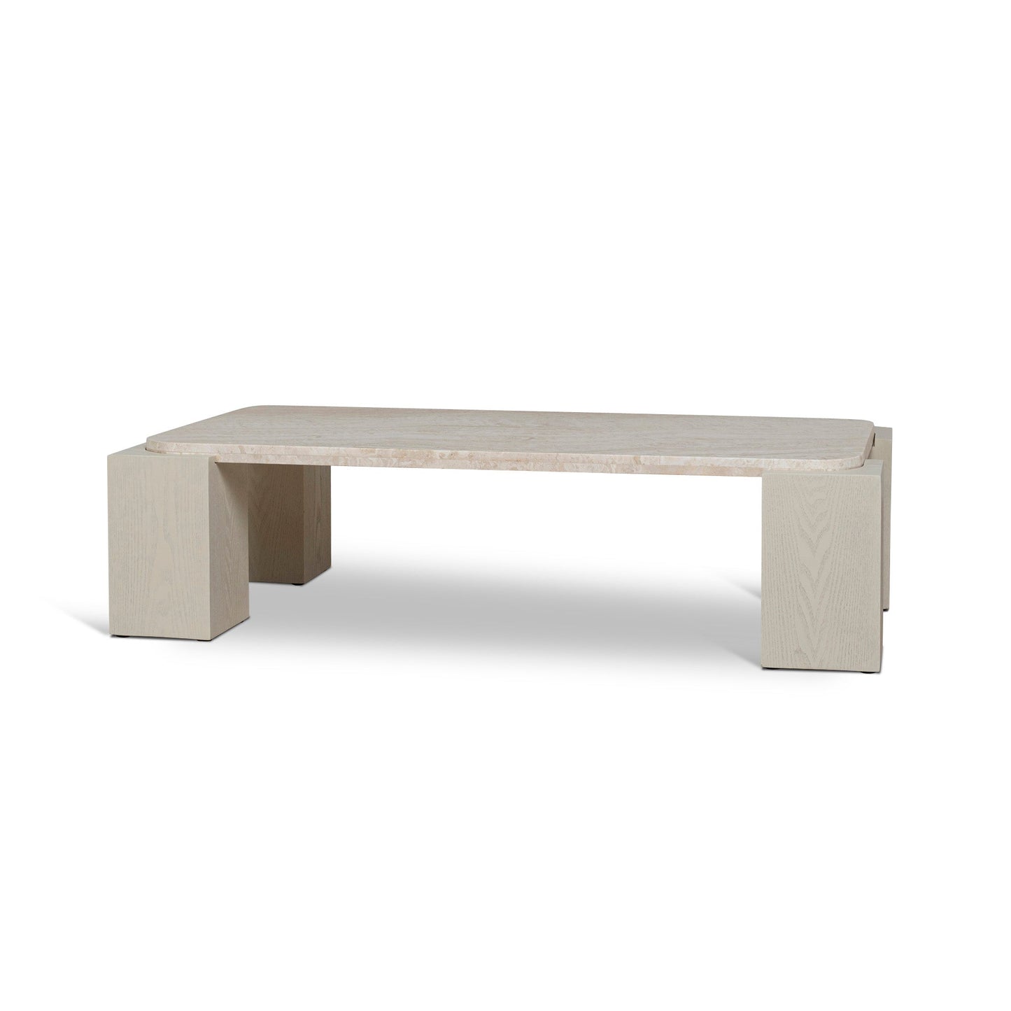1.26m Travertine Coffee Table - Ivory Oat