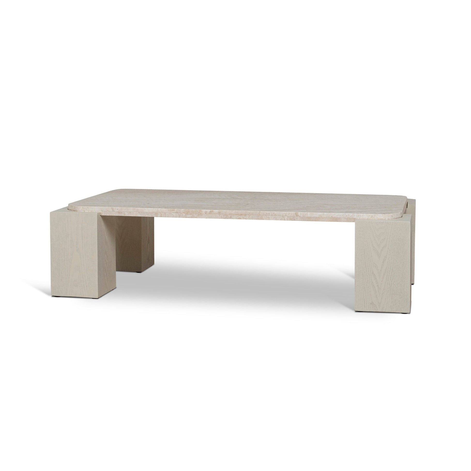 1.26m Travertine Coffee Table - Ivory Oat