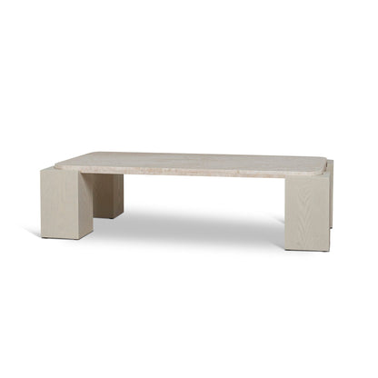 1.26m Travertine Coffee Table - Ivory Oat