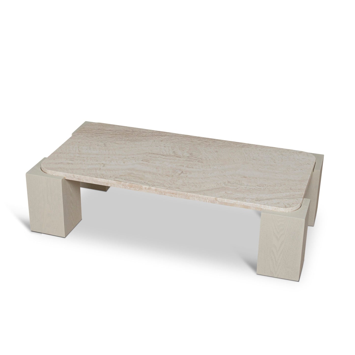 1.26m Travertine Coffee Table - Ivory Oat