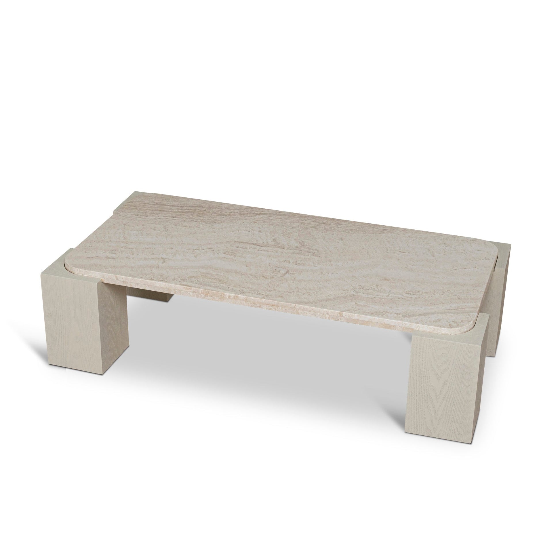 1.26m Travertine Coffee Table - Ivory Oat