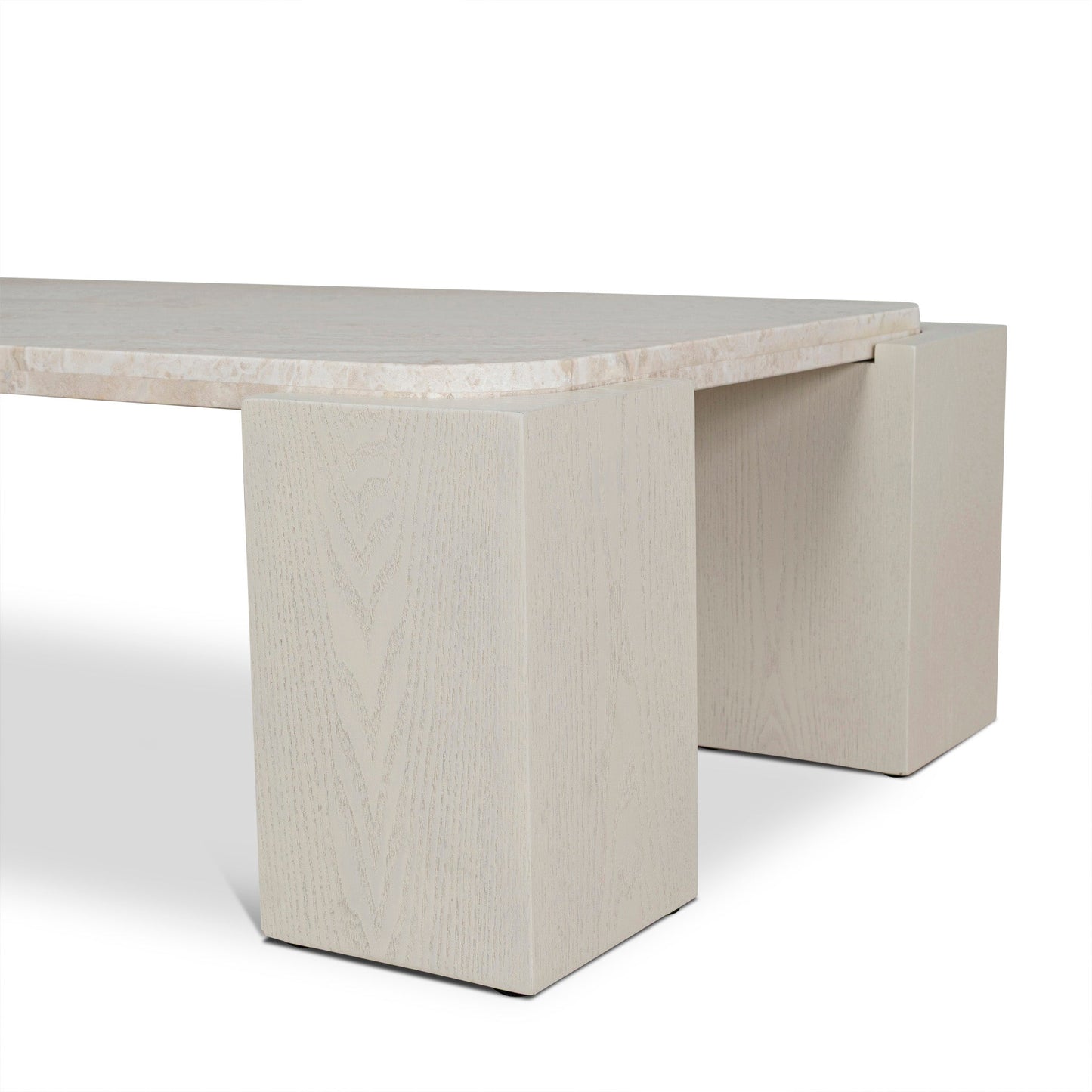 1.26m Travertine Coffee Table - Ivory Oat