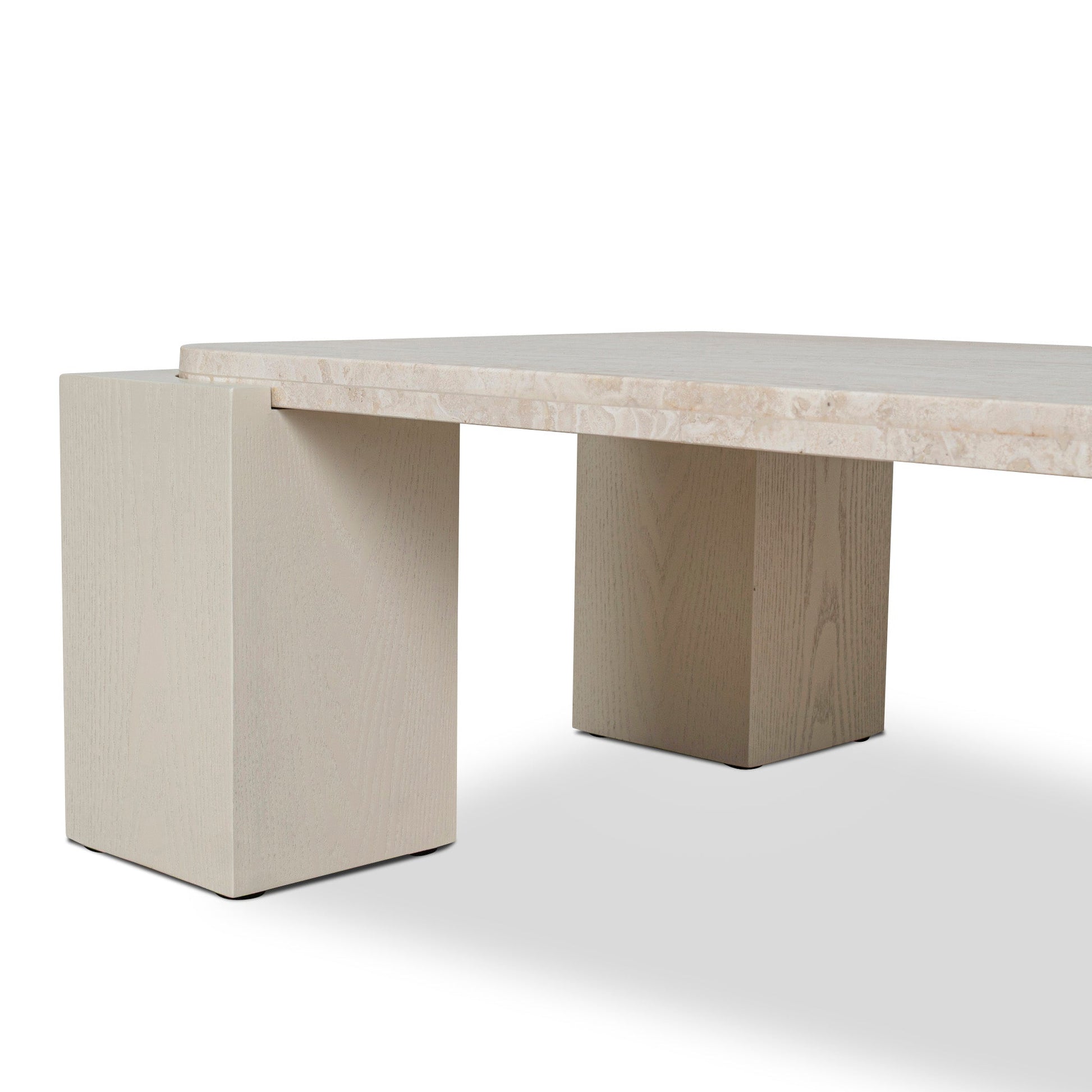 1.26m Travertine Coffee Table - Ivory Oat