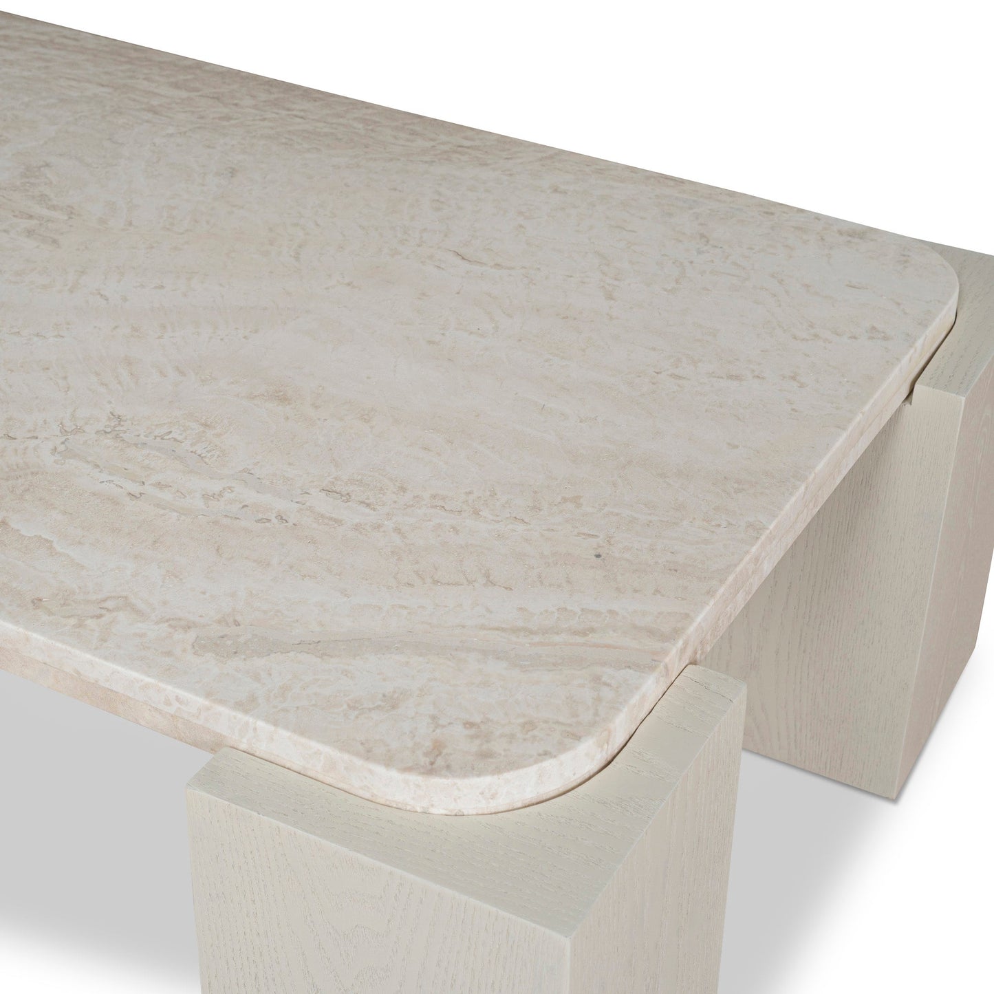 1.26m Travertine Coffee Table - Ivory Oat