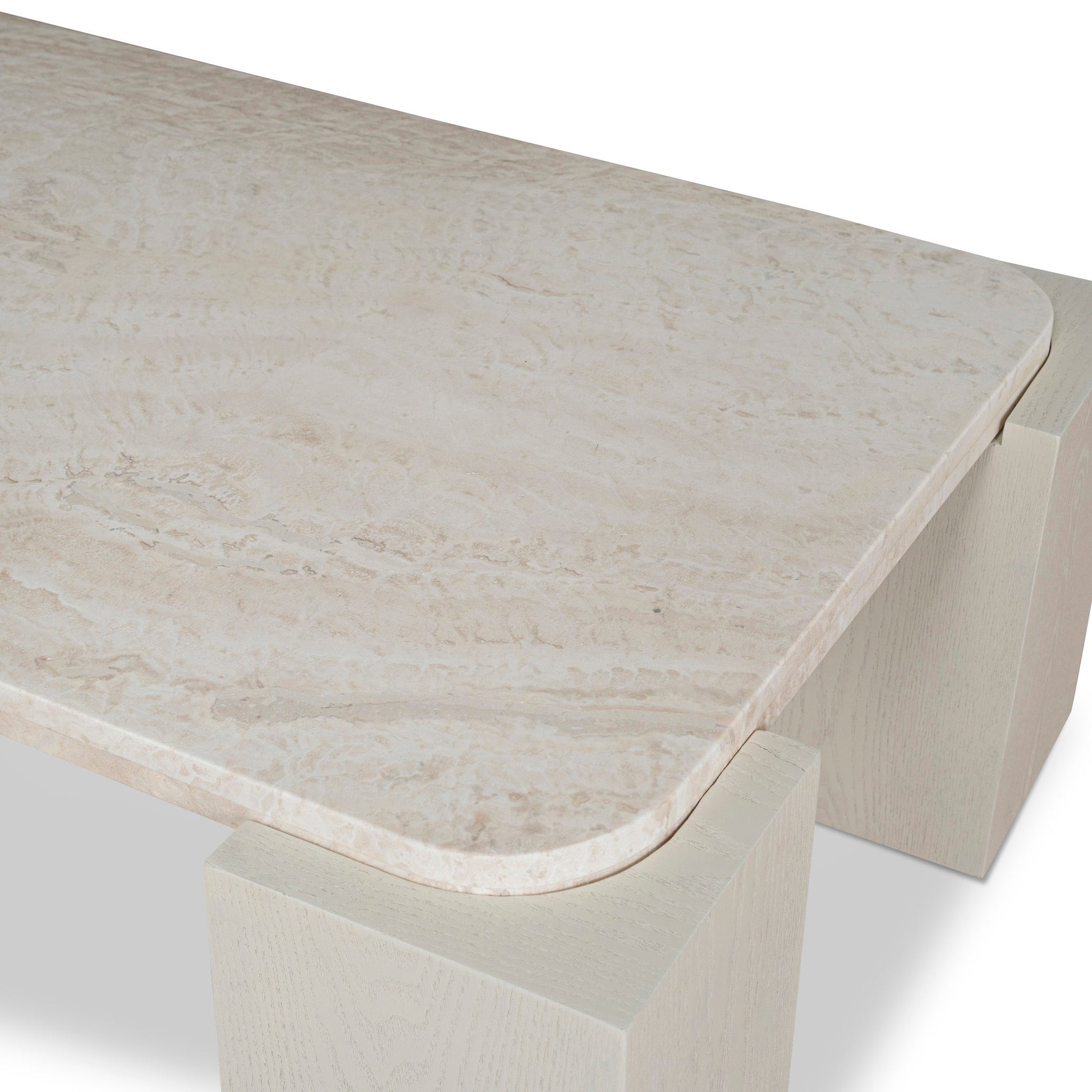 1.26m Travertine Coffee Table - Ivory Oat