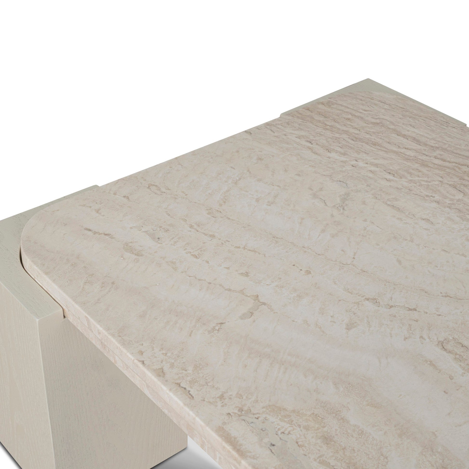 1.26m Travertine Coffee Table - Ivory Oat