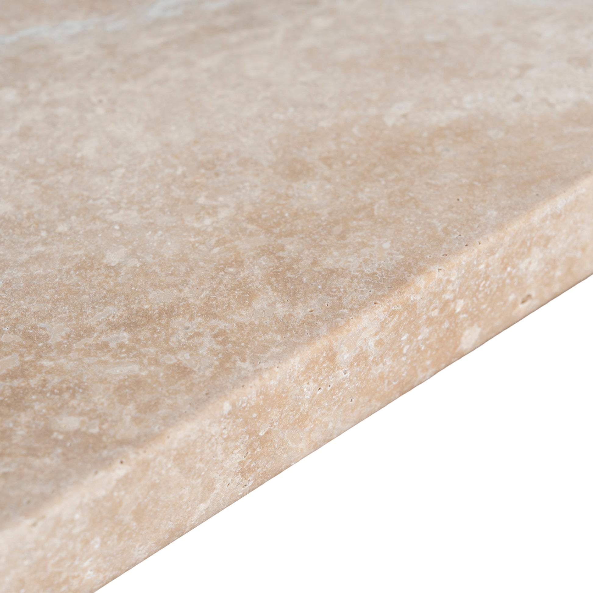 100cm Travertine Coffee Table - Walnut