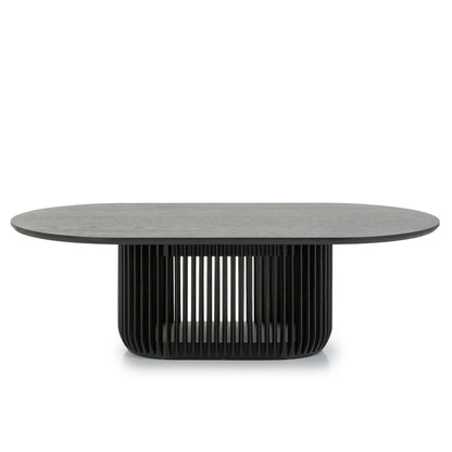 1.3m Oval Coffee Table - Black Stain
