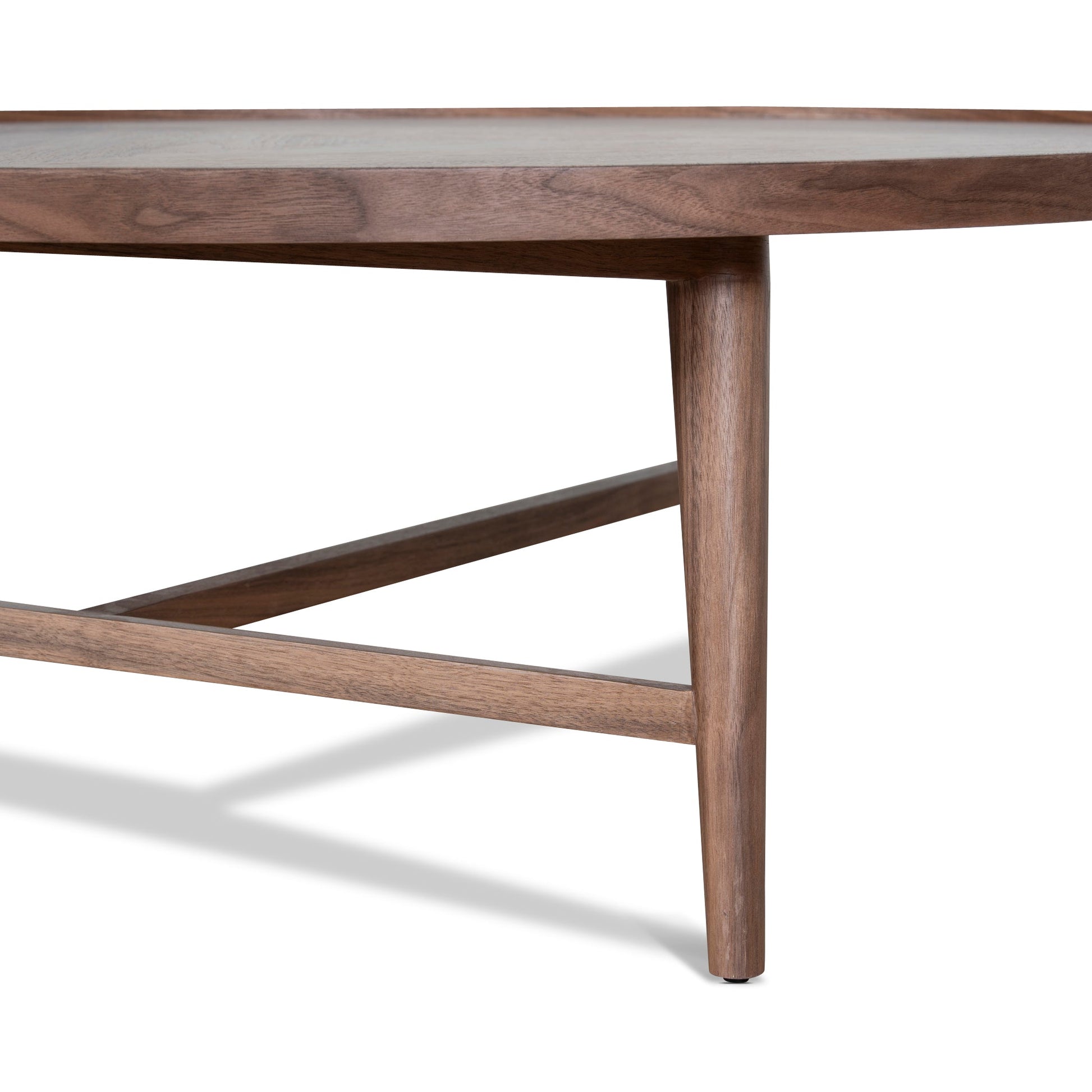 1.1m Wooden Round Coffee Table - Walnut