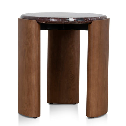 Nested Rosso Levanto Marble Coffee Table - Walnut