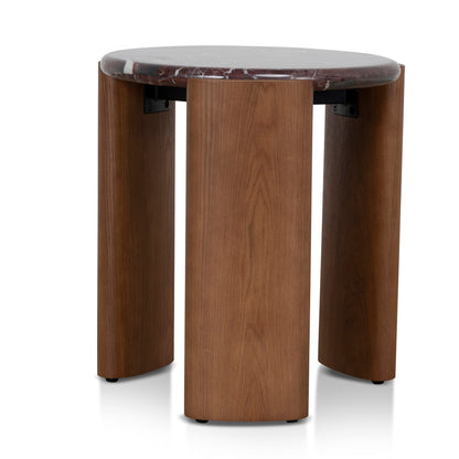 Nested Rosso Levanto Marble Coffee Table - Walnut