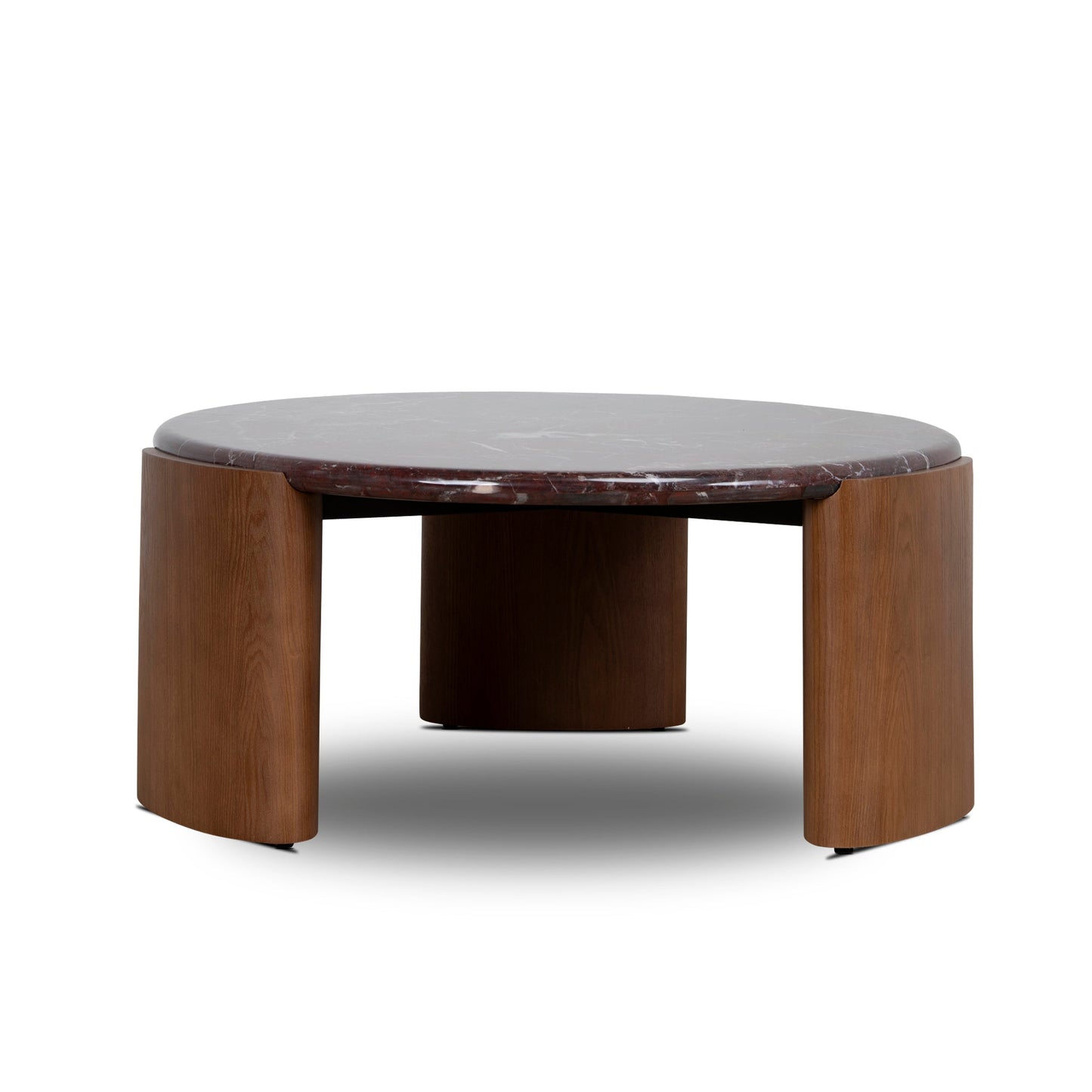 Nested Rosso Levanto Marble Coffee Table - Walnut