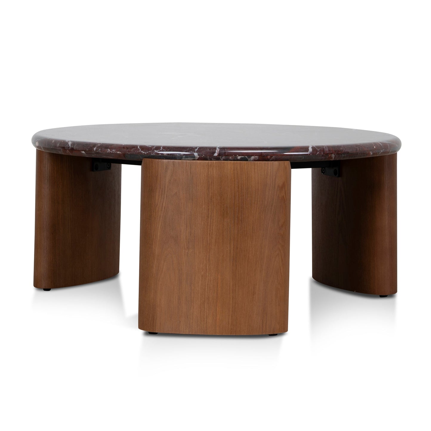 Nested Rosso Levanto Marble Coffee Table - Walnut
