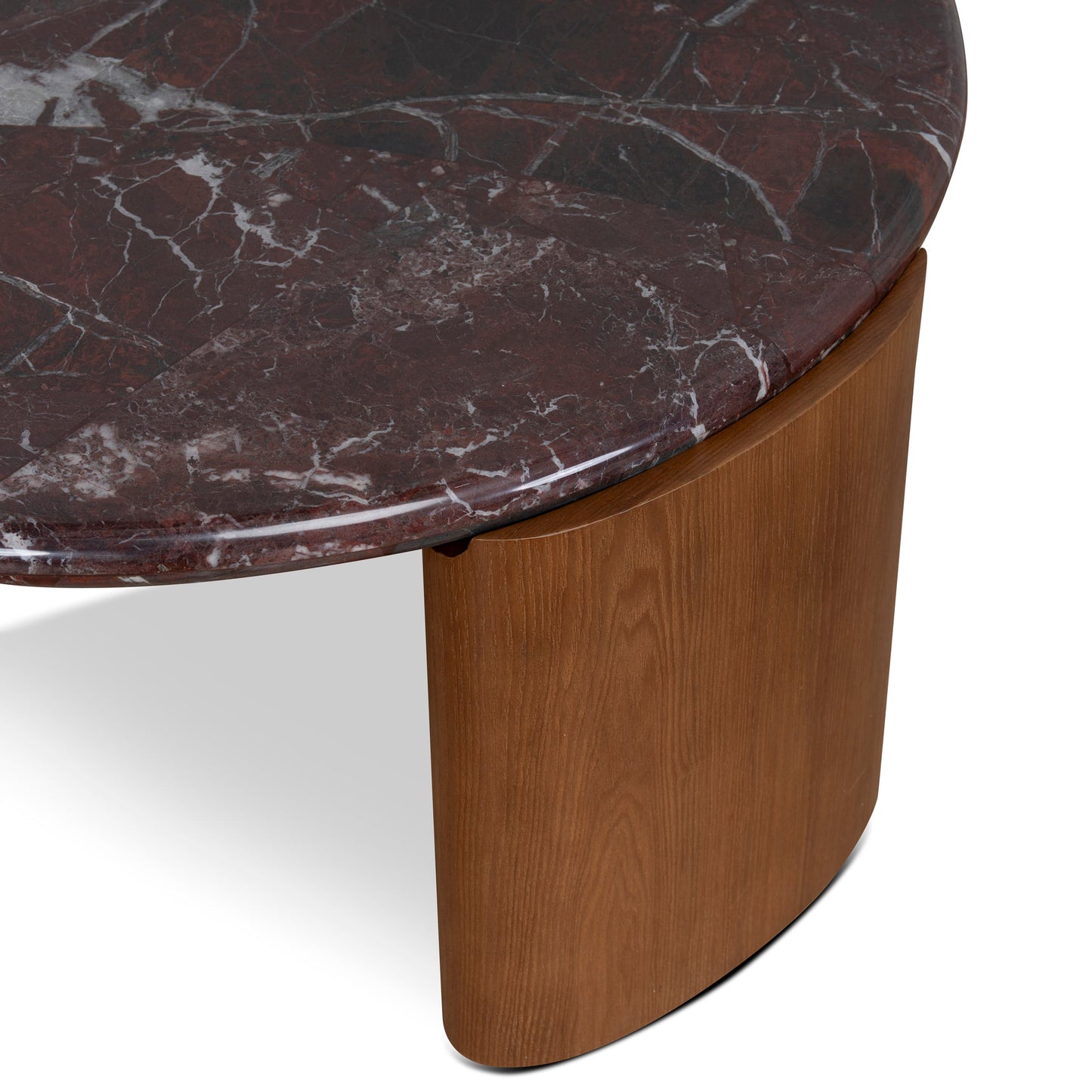 Nested Rosso Levanto Marble Coffee Table - Walnut