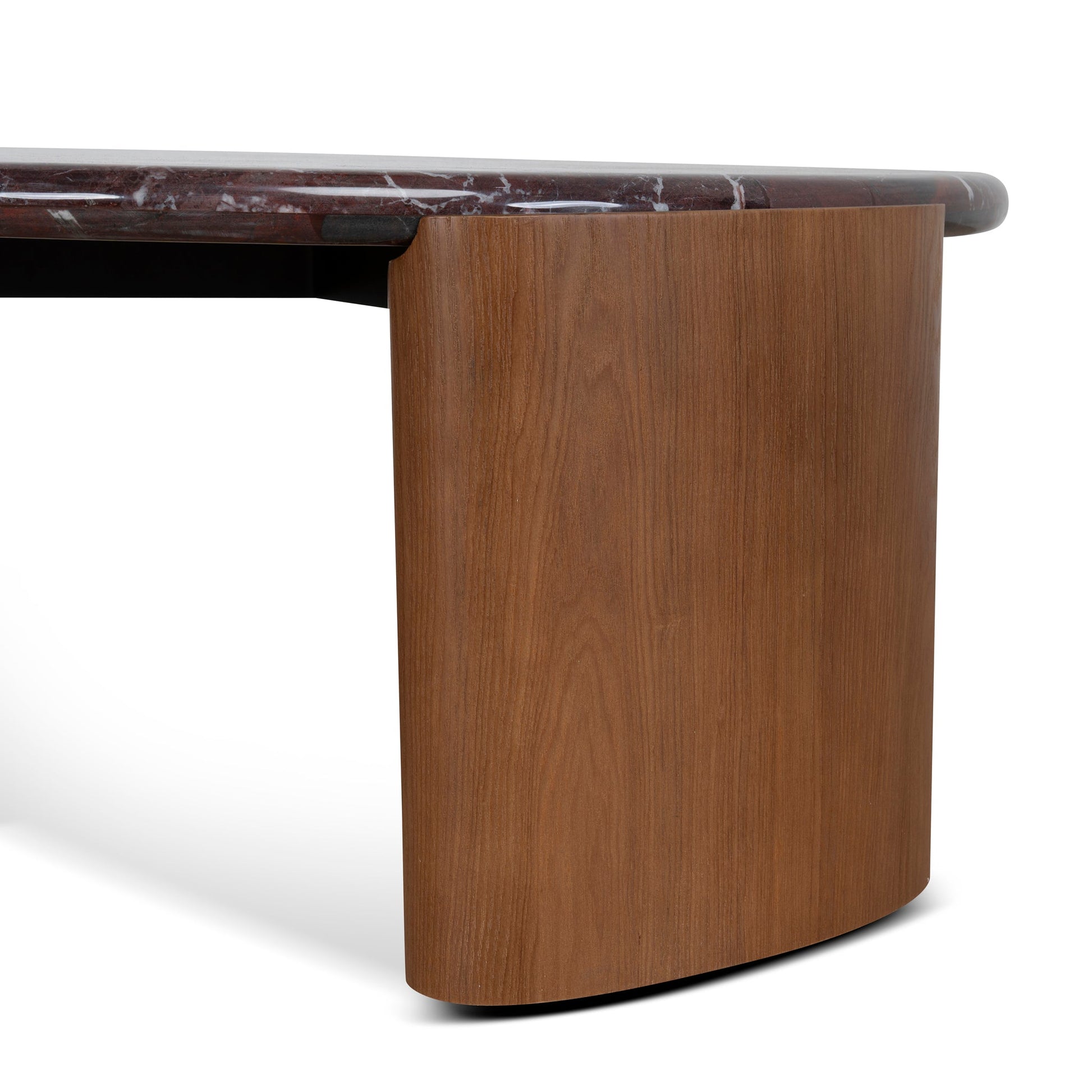 Nested Rosso Levanto Marble Coffee Table - Walnut