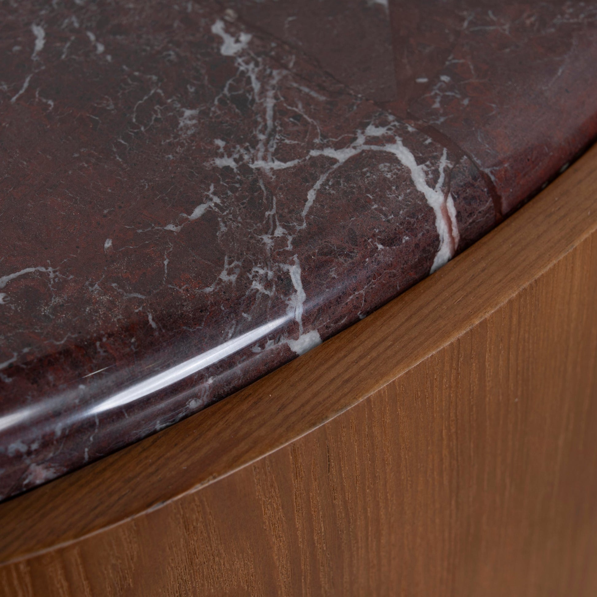 Nested Rosso Levanto Marble Coffee Table - Walnut