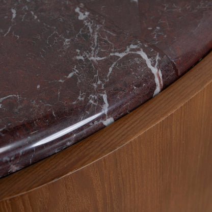 Nested Rosso Levanto Marble Coffee Table - Walnut