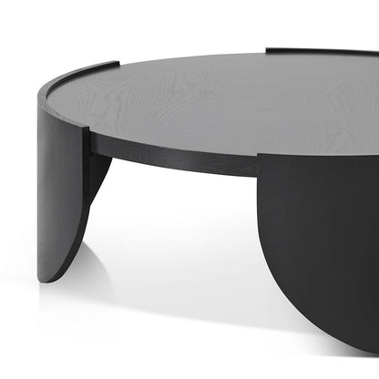 1.1m Round Coffee Table - Black
