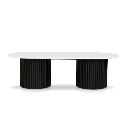 1.3m Marble Coffee Table - Black