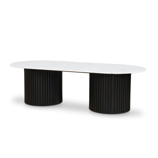 1.3m Marble Coffee Table - Black
