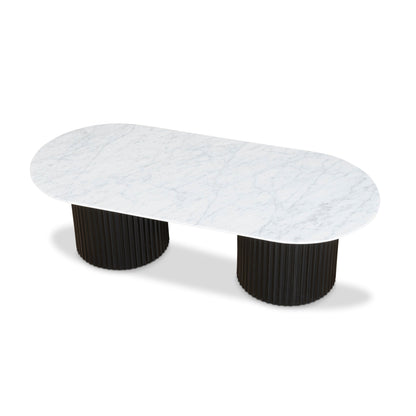 1.3m Marble Coffee Table - Black