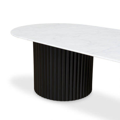 1.3m Marble Coffee Table - Black
