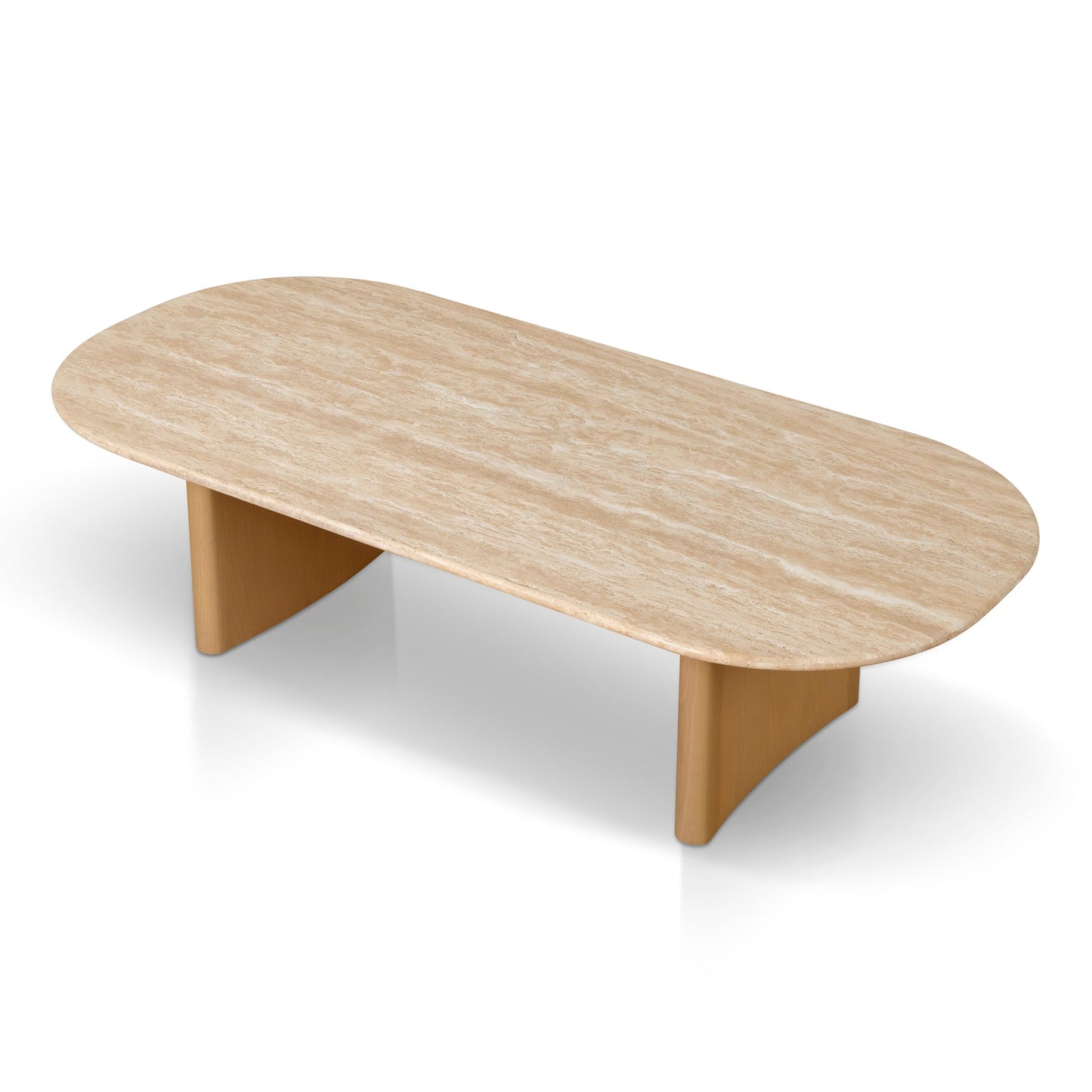 1.5m Travertine Top Coffee Table - Creme Ash