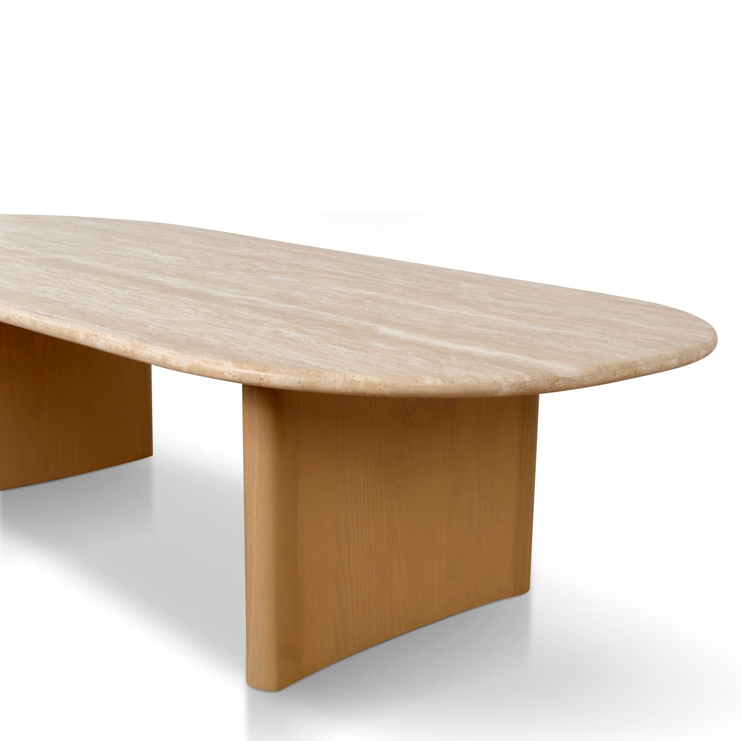 1.5m Travertine Top Coffee Table - Creme Ash