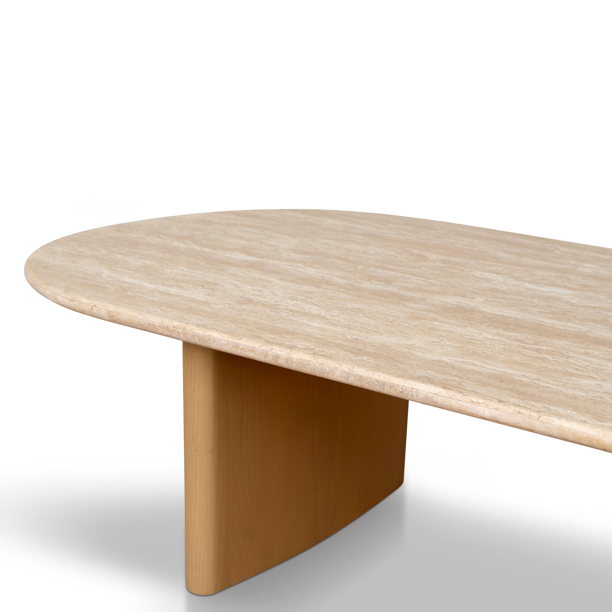 1.5m Travertine Top Coffee Table - Creme Ash