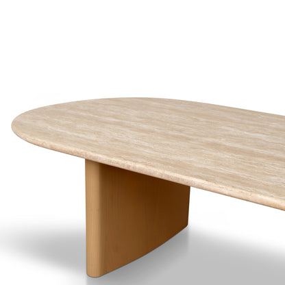 1.5m Travertine Top Coffee Table - Creme Ash