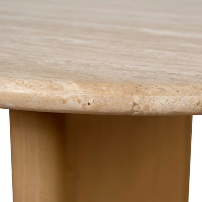 1.5m Travertine Top Coffee Table - Creme Ash