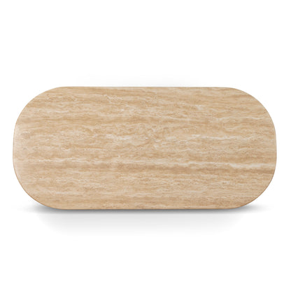 1.5m Travertine Top Coffee Table - Creme Ash