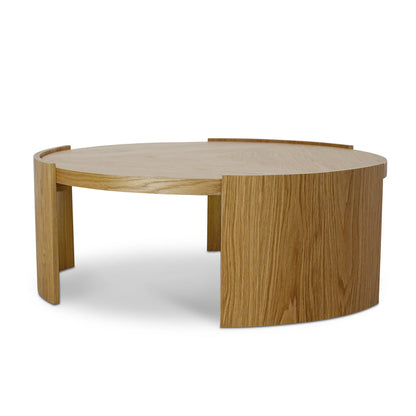 100cm Wooden Round Coffee Table - Natural