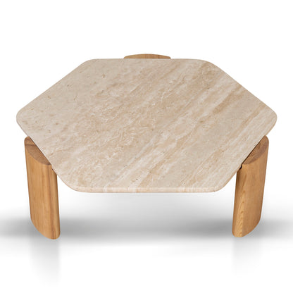 100cm Travertine Coffee Table - Natural