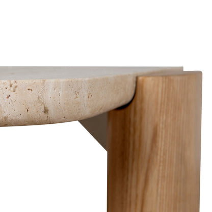 100cm Travertine Coffee Table - Natural