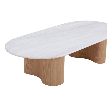 1.5m Travertine Top Coffee Table - Natural