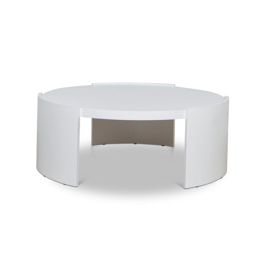 100cm Wooden Round Coffee Table - White