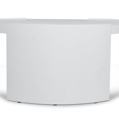 100cm Wooden Round Coffee Table - White