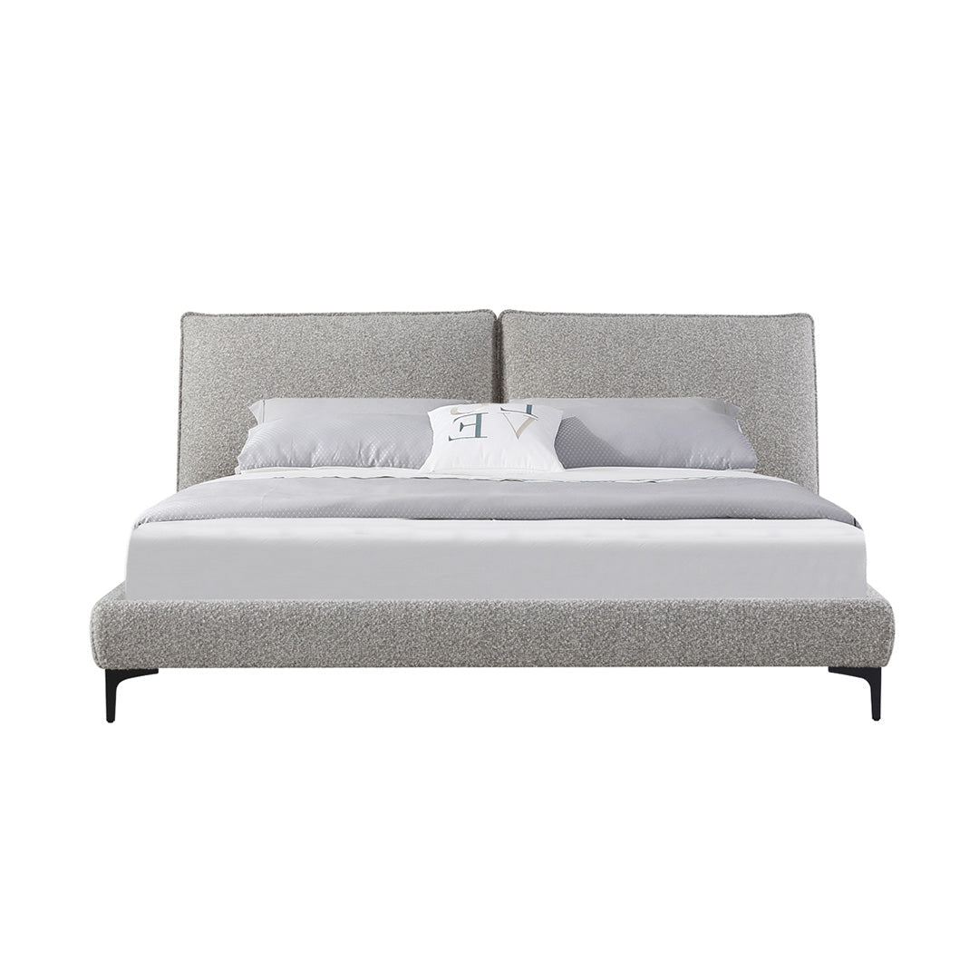 Fabric Queen Bed Frame - Olive Brown Boucle