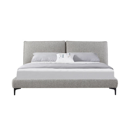 Fabric Queen Bed Frame - Olive Brown Boucle