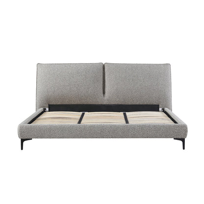 Fabric Queen Bed Frame - Olive Brown Boucle