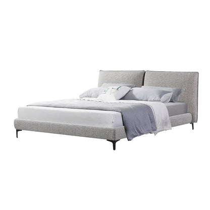 Fabric Queen Bed Frame - Olive Brown Boucle
