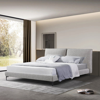 Fabric Queen Bed Frame - Olive Brown Boucle