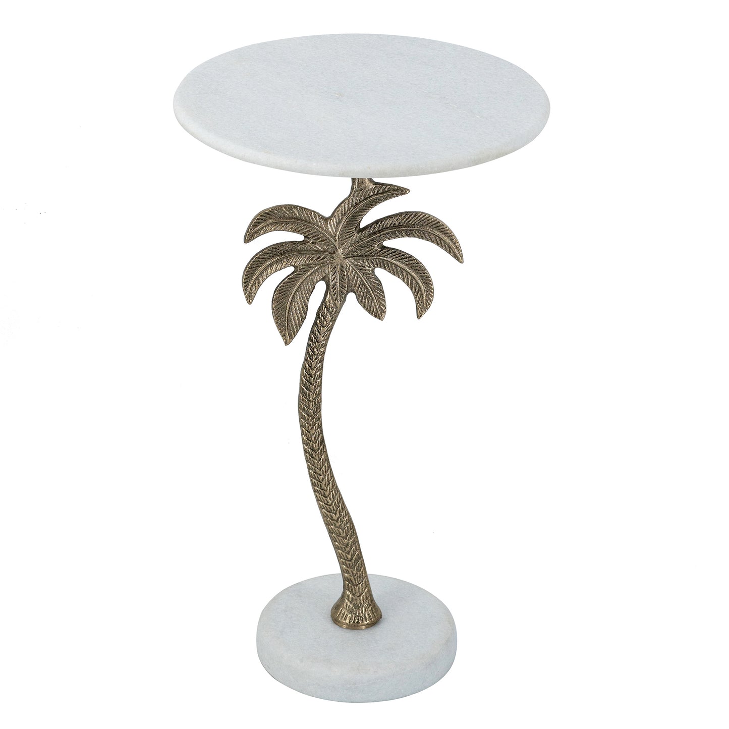 Marble Palm Tree Side Table
